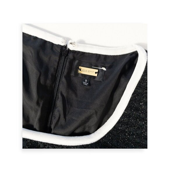 Alexia Admor Black & White Tweed Dress Orla Contrast Edge Mini SZ 8 M Luxury - Picture 8 of 8